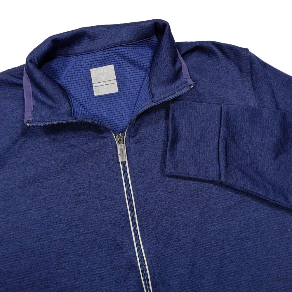 CALLAWAY Men's S Navy Blue White Weather Series Full Zip Performance Golf Jacket